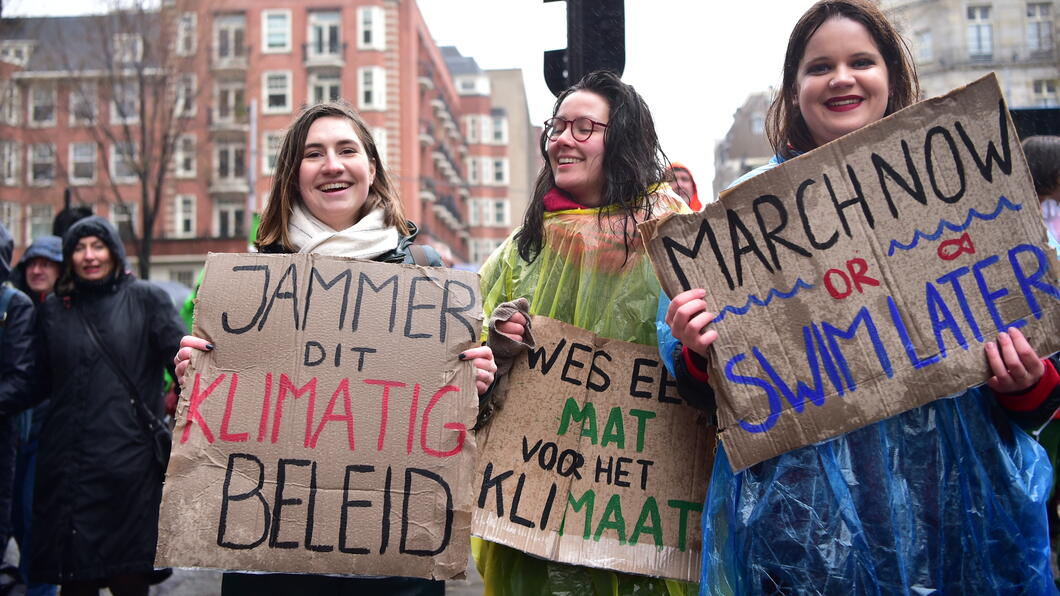 Klimaatborden demonstratie