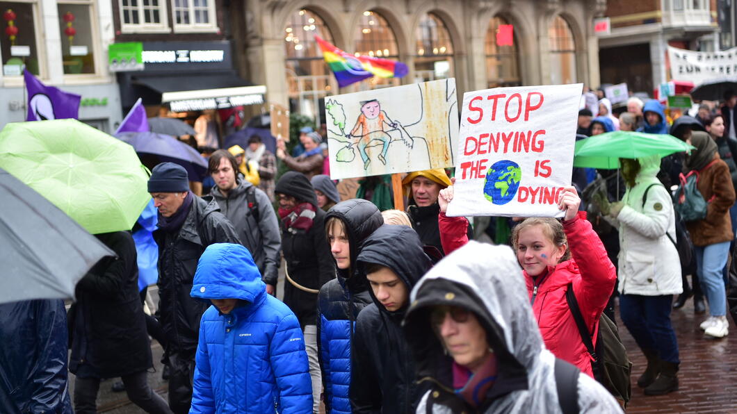 Klimaatborden demonstratie