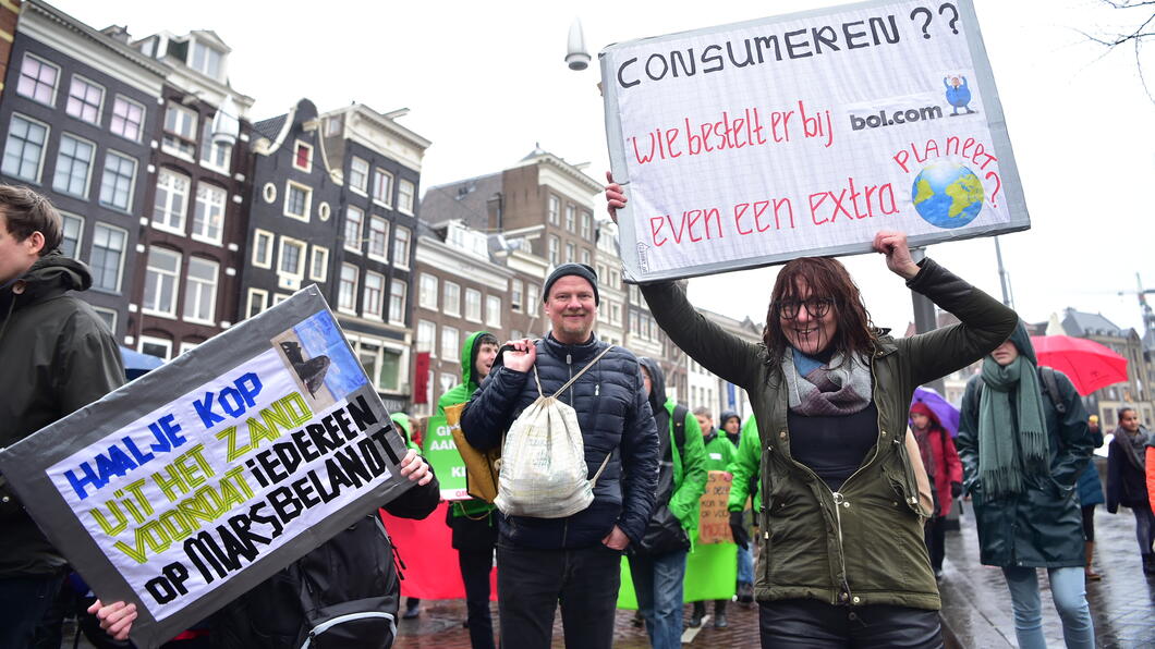 Klimaatborden demonstratie