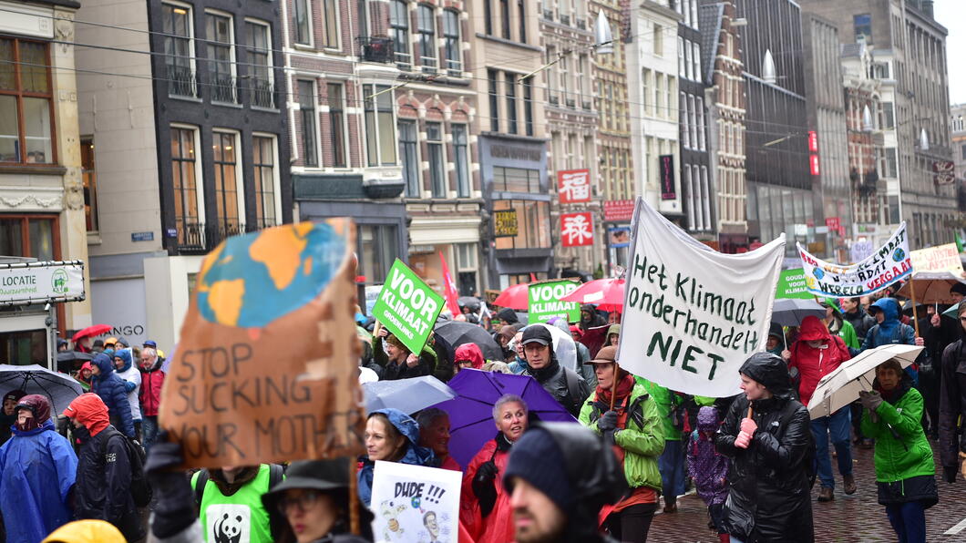 Klimaatborden demonstratie