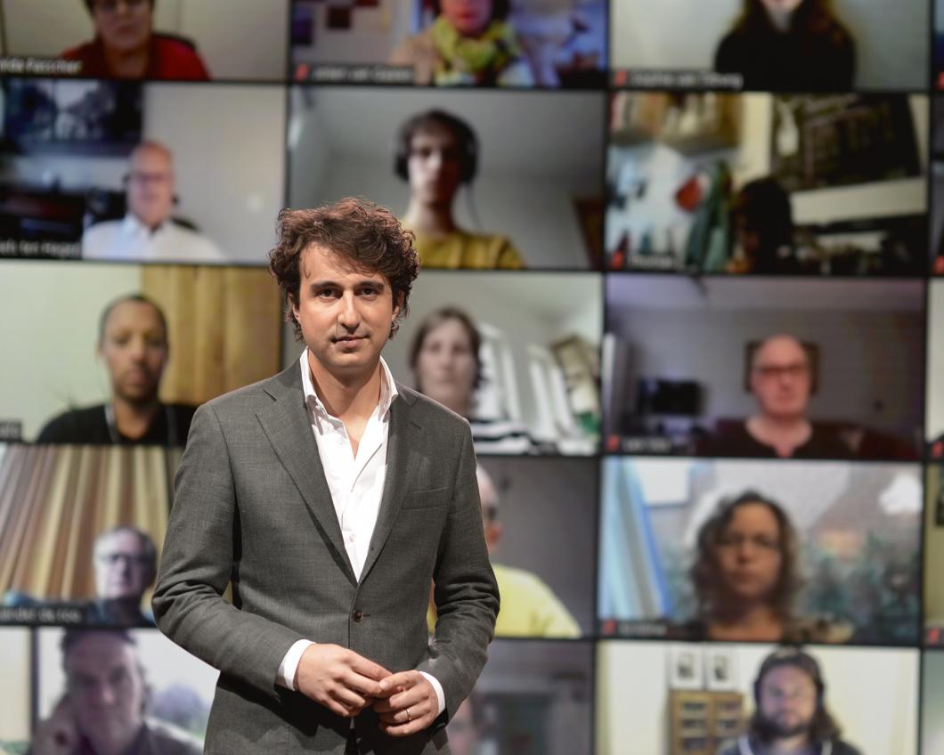 Jesse Klaver bij de campagneaftrap in Pakhuis de Zwijger
