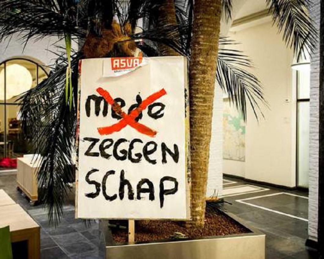 Spandoek in het Maagdenhuis