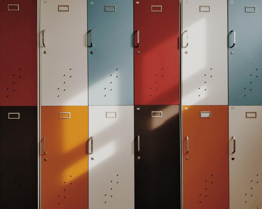 Lockers in een school