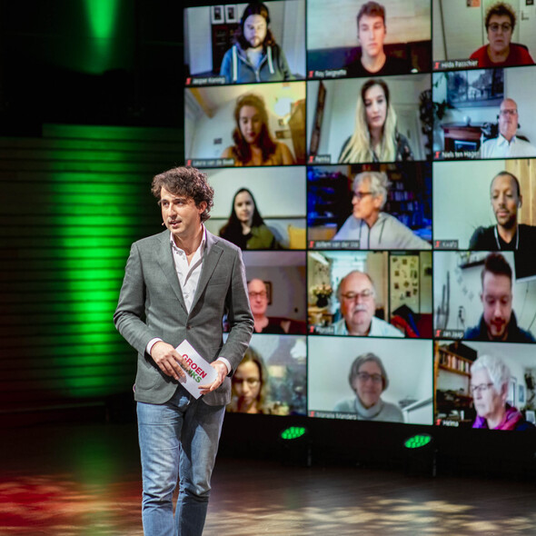 Jesse Klaver bij de campagneaftrap in Pakhuis de Zwijger