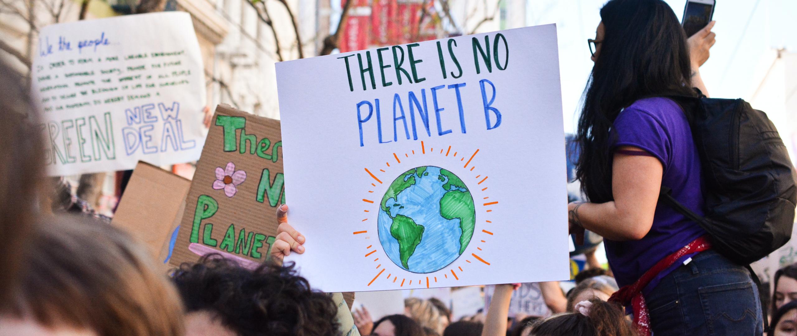 Afbeelding van mensen op een klimaatdemonstratie